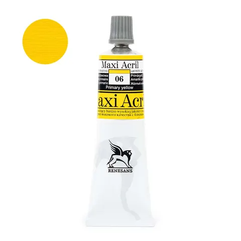 Farba akrylowa Maxi Akryl 60 ml - 06 Żółta podstawowa
