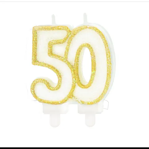 Świeczka cyfra 50 złota