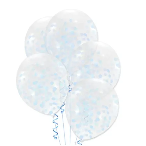 Balony z konfetti niebieskie 12 cali 100 szt