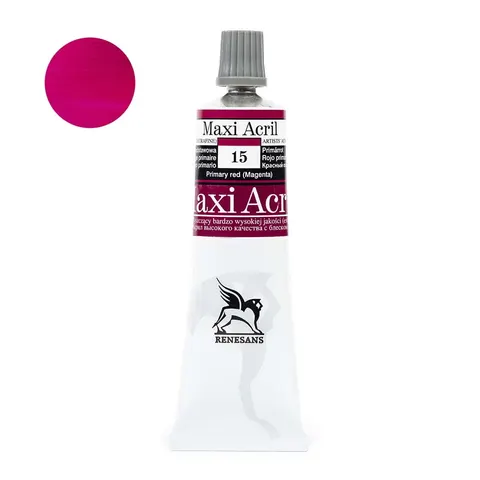 Farba akrylowa Maxi Akryl 60 ml - 15 Czerwień podstawowa (magenta)