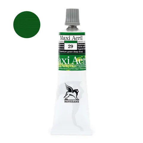 Farba akrylowa Maxi Akryl 60 ml - 29 Zieleń kadmowa ciemna