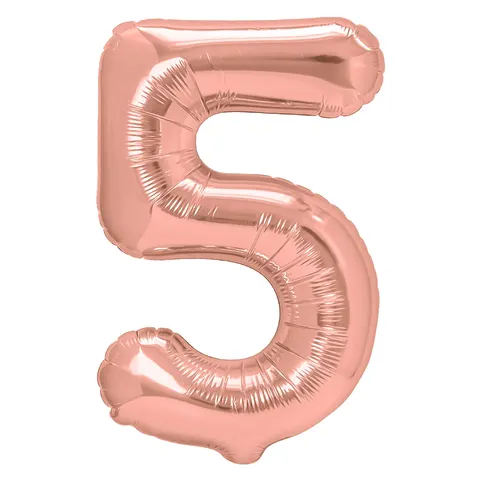 Balon foliowy cyfra 5 rose gold 70 cm