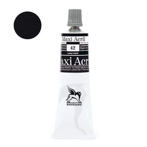 Farba akrylowa Maxi Akryl 60 ml - 42 Czerń karbonowa (sadza)