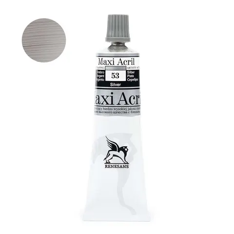 Farba akrylowa Maxi Akryl 60 ml - 53 Srebro
