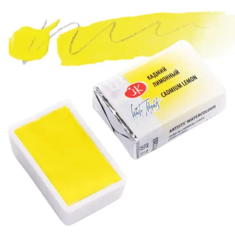 Farba akwarelowa Białe Noce kostka - 203 Cadmium Lemon