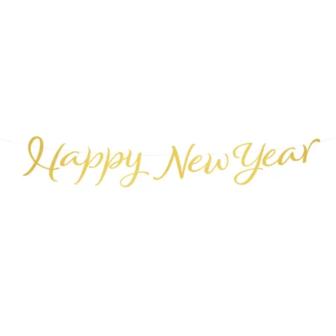 Baner Happy New Year złoty 120 cm