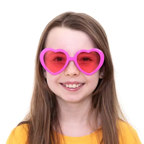 Imprezowe okulary Serca różowe 1 szt