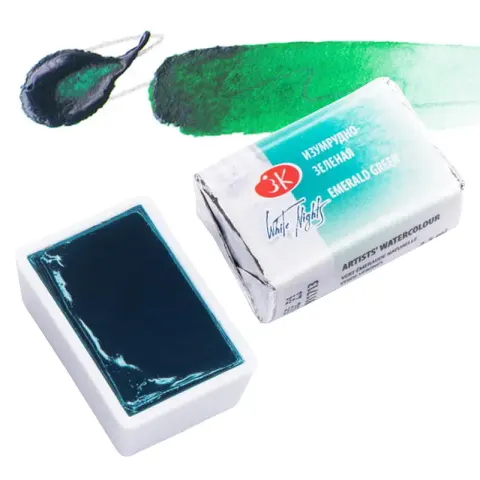 Farba akwarelowa Białe Noce kostka - 713 Emerald Green