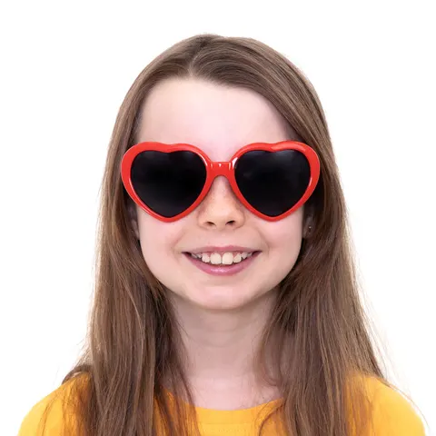 Imprezowe okulary Serca czerwone 1 szt