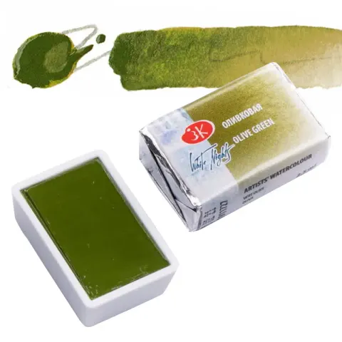 Farba akwarelowa Białe Noce kostka - 727 Olive Green