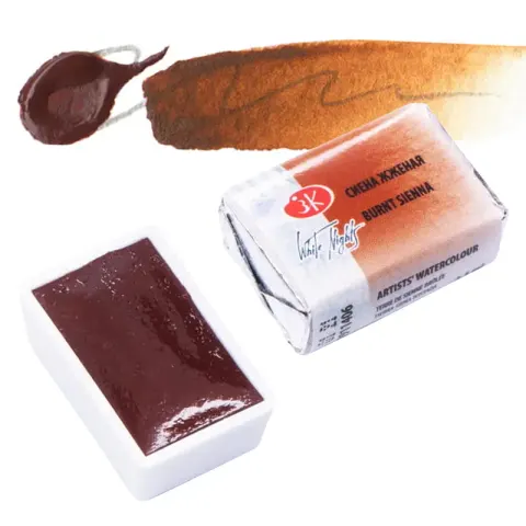 Farba akwarelowa Białe Noce kostka - 406 Burnt Sienna