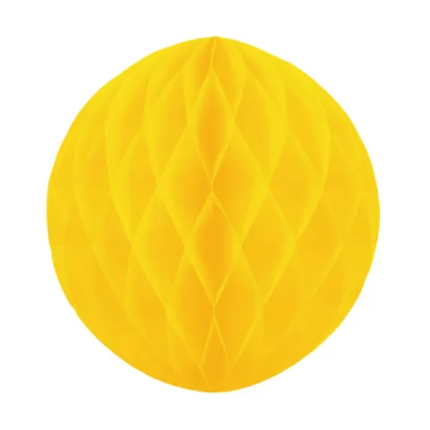 Kula bibułowa Honeycomb żółta 30 cm