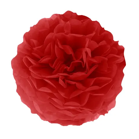 Pompon bibułowy czerwony 35 cm