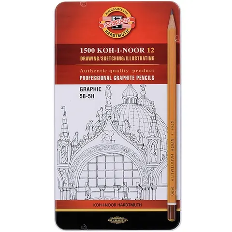Zestaw ołówków Koh-i-noor 1502/III - 12 szt., 5B-5H