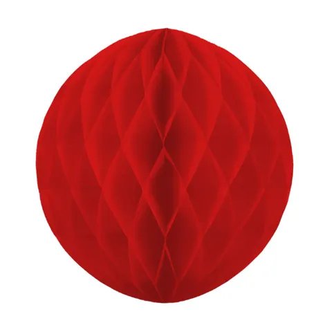 Kula bibułowa Honeycomb czerwona 30 cm