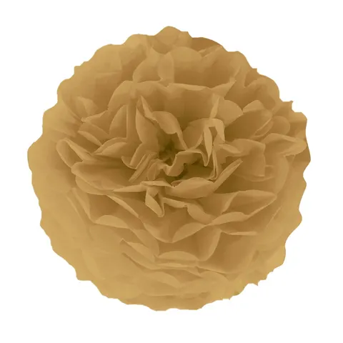 Pompon bibułowy brązowy złoty 25 cm