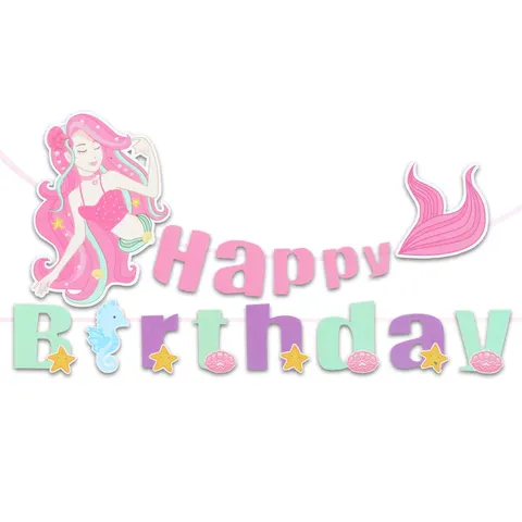 Baner urodzinowy Happy Birthday Syrenka 300 cm