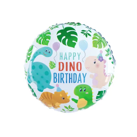 Balon foliowy Happy Birthday Dinozaury 45 cm