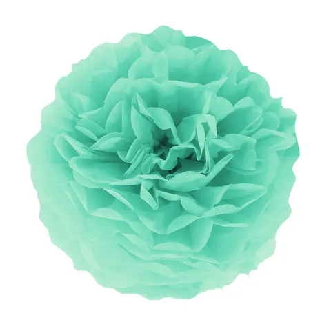 Pompon bibułowy turkusowy 35 cm
