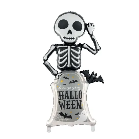 Balon foliowy Szkielet na nagrobku Halloween 120 cm