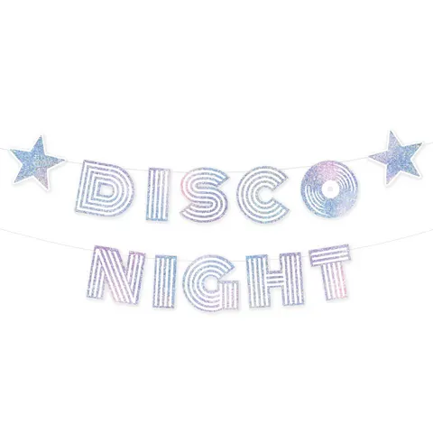 Baner urodzinowy retro Disco Night 182 cm