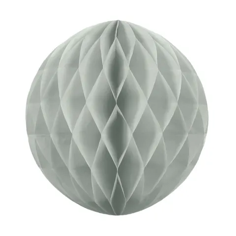 Kula bibułowa Honeycomb szary srebrny 20 cm