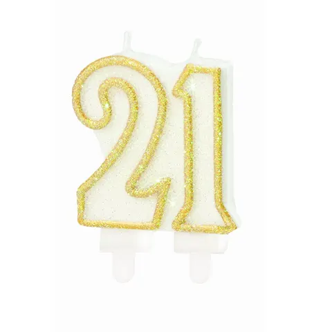 Świeczka cyfra 21 złota