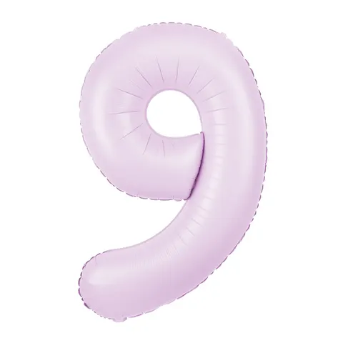 Balon foliowy cyfra 9 liliowy matowy 85 cm