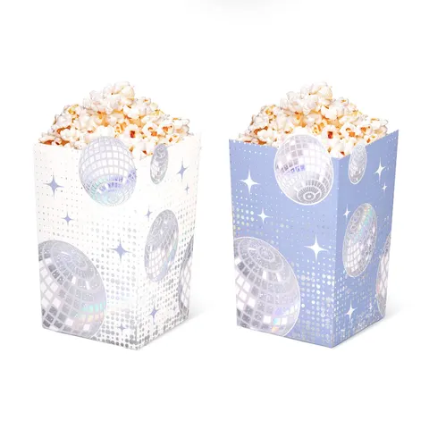 Pudełka na popcorn Silver Disco 6 szt