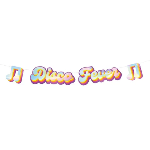 Baner urodzinowy retro Disco Fever 100 cm