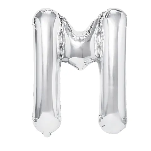 Balon foliowy litera M srebrny 70 cm
