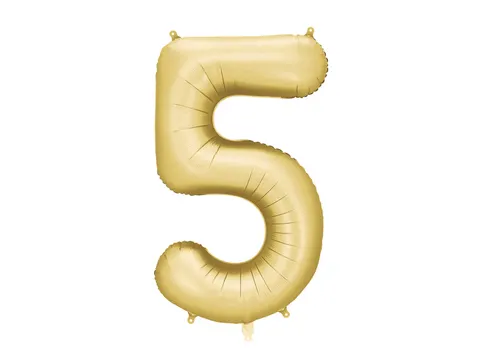 Balon foliowy Cyfra 5 złoty 86 cm