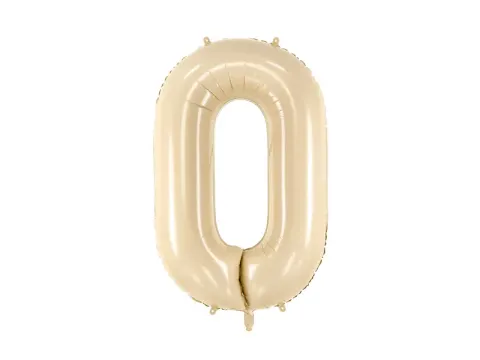 BALON CYFRA 0 BEŻOWY 28'' 72cm