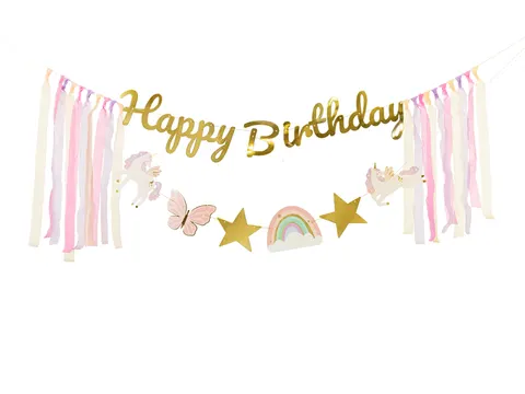 Baner Happy Birthday Jednorożec 230 cm x 175 cm