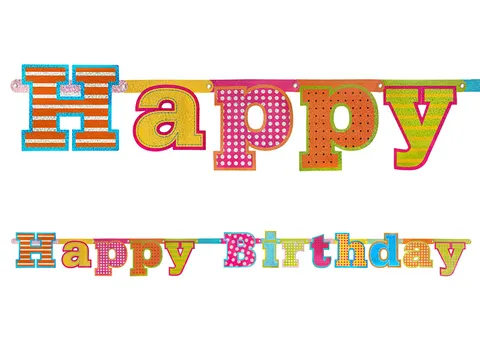 Baner Happy Birthday 16 cm x 166 cm