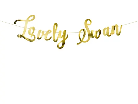 Baner Lovely Swan złoty 64 cm x 21 cm