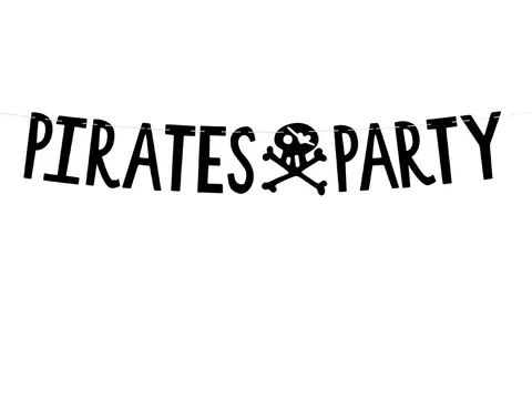 Baner Piraci - Pirates Party czarny 14x100 cm