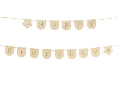 Baner filcowy Happy Birthday różowy 300 cm