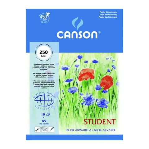 Blok do akwareli Canson Student - A5, 250 g, 10 ark.