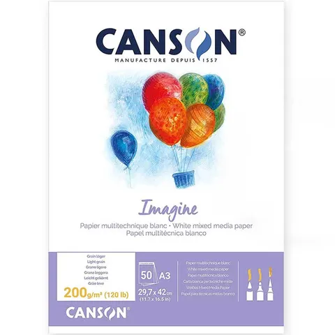 Blok mix media Canson Imagine - A3, 200 g, 50 ark.