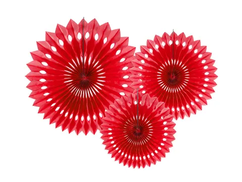 Rozety dekoracyjne czerwony 20-30 cm