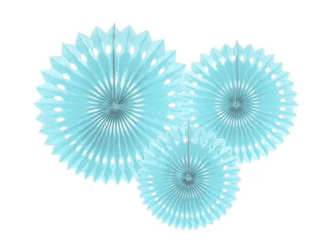 Rozety dekoracyjne jasny błękit 20-30 cm