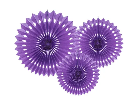 Rozety dekoracyjne fiolet 20-30 cm