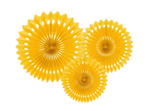 Rozety dekoracyjne żółty 20-30 cm
