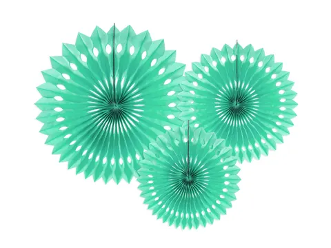 Rozety dekoracyjne miętowy 20-30 cm