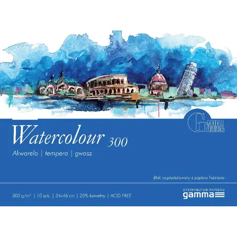 Blok do akwareli Gamma Fabriano - 34 x 46 cm, 300 g, 10 ark.