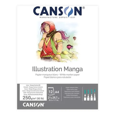 Blok do mangi i komiksów Canson Illustration Manga - A4, 250 g, 12 ark.