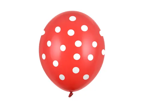 Balony Kropki Pastel Poppy Red