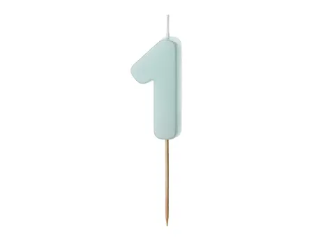 Świeczka urodzinowa Cyferka 1 jasny niebieski 5.5 cm