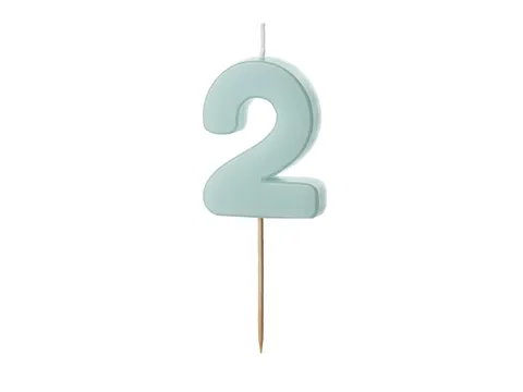 Świeczka urodzinowa Cyferka 2 jasny niebieski 5.5 cm
